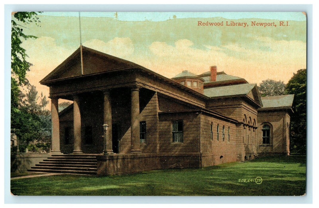 1913 Redwood Library, Newport Rhode Island RI Unposted Postcard