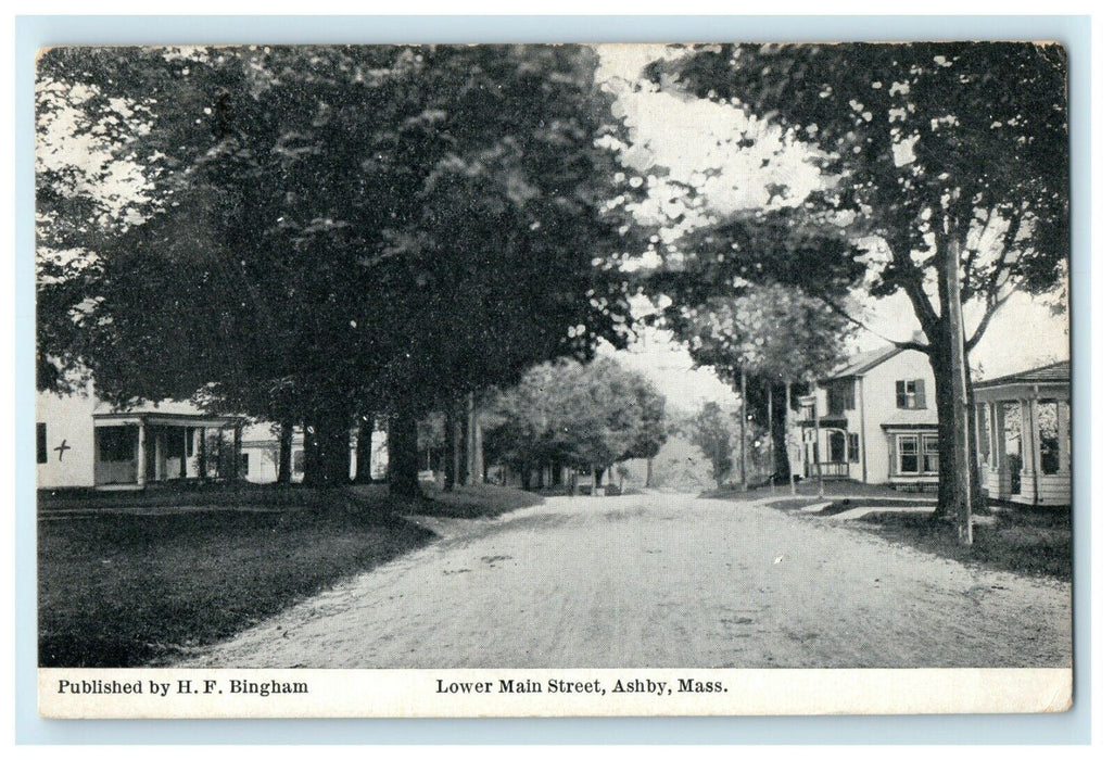 c1910 Lower Main Street Ashby Massachusetts MA Posted Antique Postcard