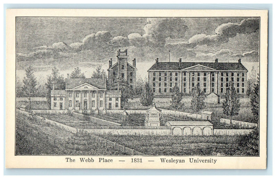 c1910s The Webb Place, Wesleyan University, Unposted Antique Postcard