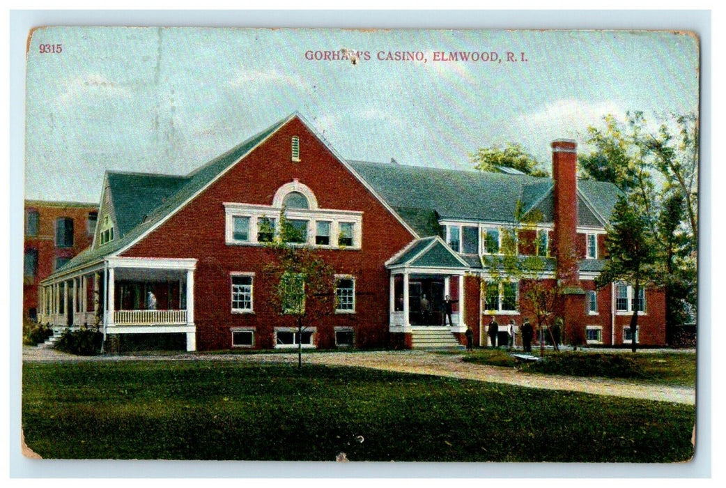 1909 Gorham's Casino, Elmwood Rhode Island RI Cancelled Postcard