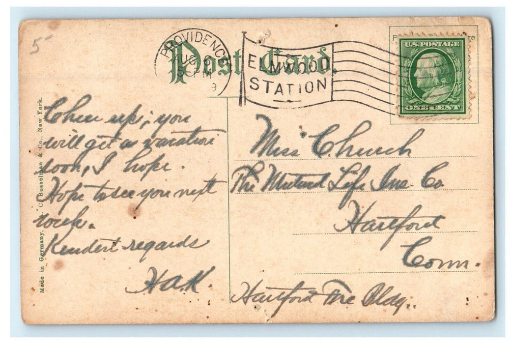 1909 Gorham's Casino, Elmwood Rhode Island RI Cancelled Postcard