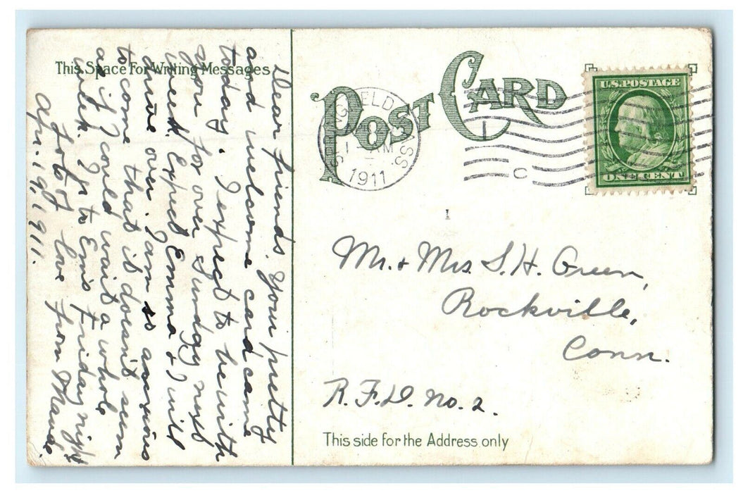 1911 Main Pavilion Forest Park Springfield Massachusetts MA Antique Postcard