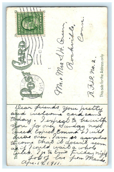 1911 Main Pavilion Forest Park Springfield Massachusetts MA Antique Postcard