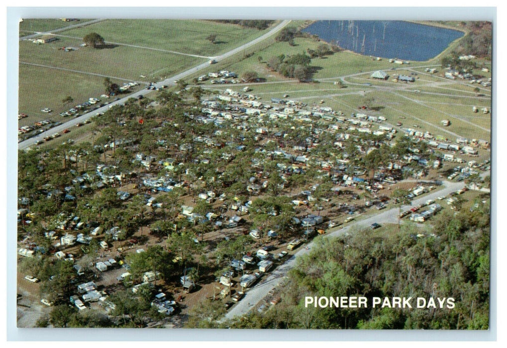 c1950's Aerial View Of Pioneer Park Days Zolfo Springs Florida FL Postcard