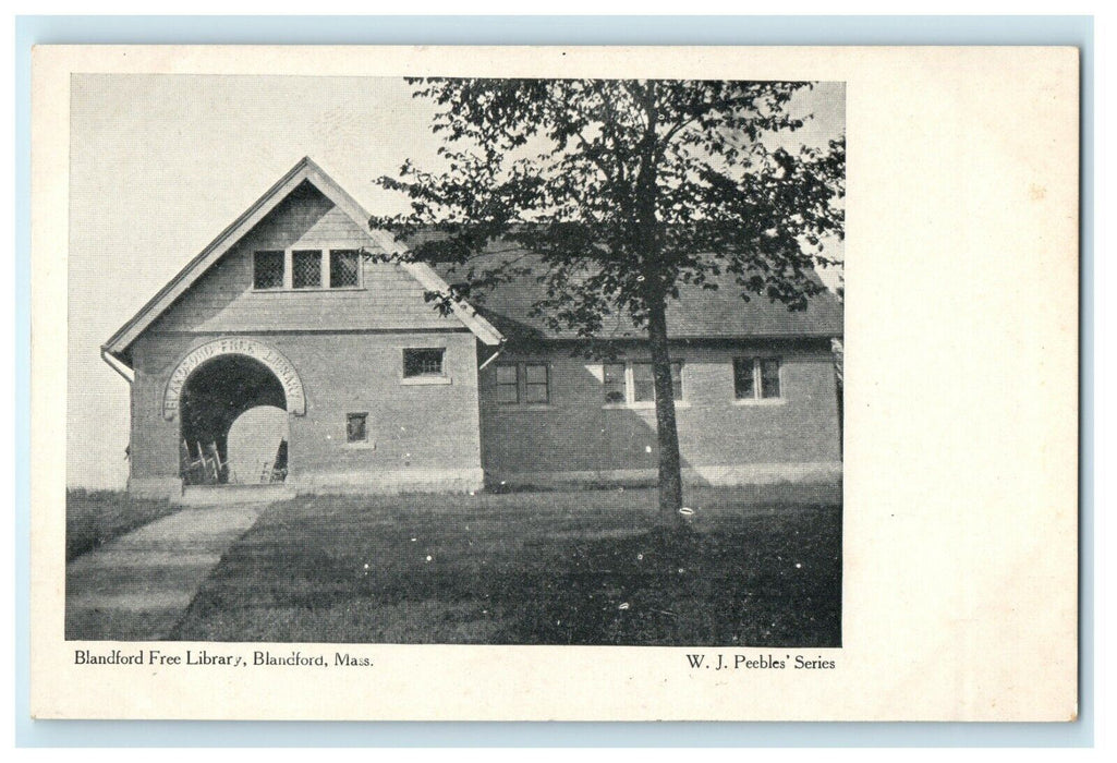 Blandford Free Library Blandford Massachusetts MA Undivided Back Postcard