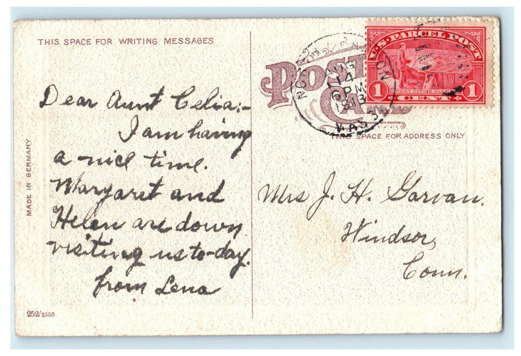 1913 Russell Street Entrance, Elm Park, Worcester, Massachusetts MA Postcard