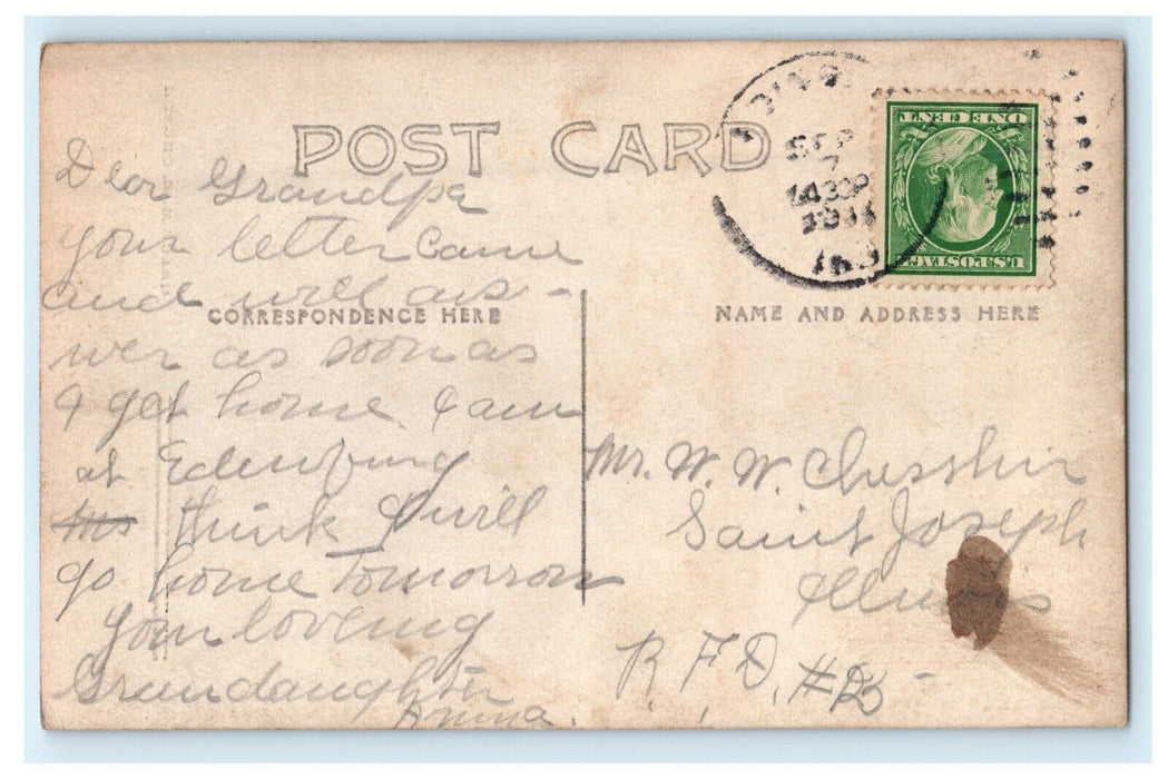 1911 Grace Methodist Church Franklin Indiana IN RPPC Photo Postcard