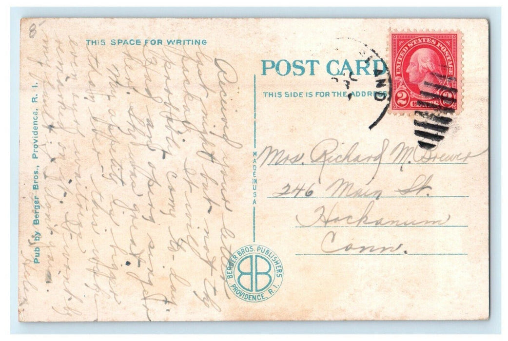 1911 Pebbly Beach, Block Point, Rhode Island RI Antique Postcard
