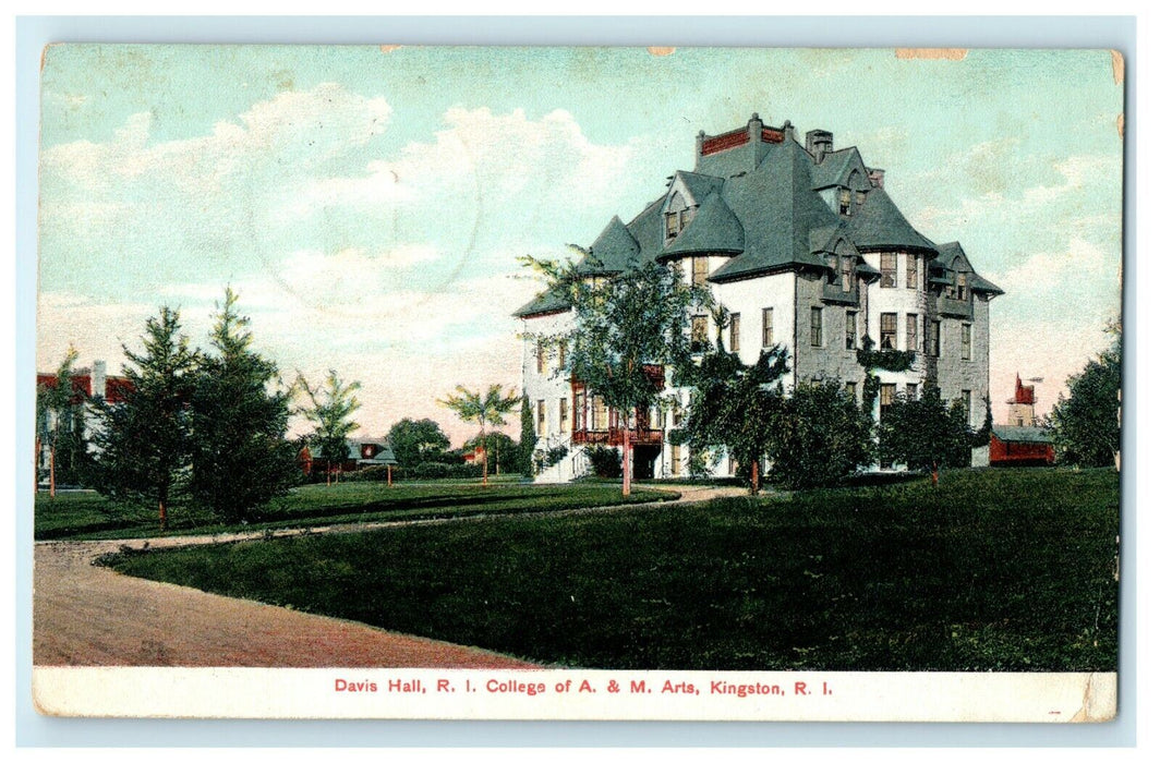 1907 Davis Hall RI Colleges of A & M Arts Kingston, Rhode Island, RI Postcard