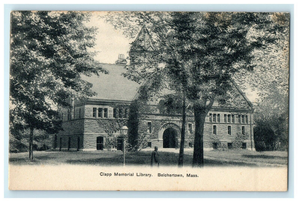 c1910 Clapp Memorial Library Belchertown Massachusetts MA Antique Postcard