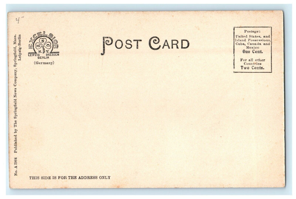 c1910 Clapp Memorial Library Belchertown Massachusetts MA Antique Postcard