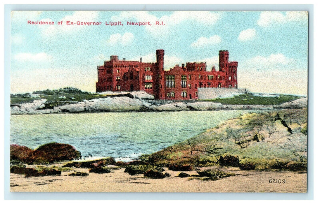 1914 Residence of Ex-Governor Lippit, Newport Rhode Island RI Postcard