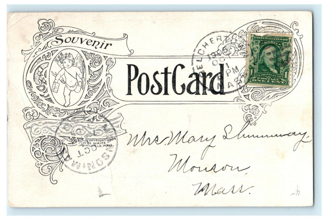 1905 Congregational Church Belchertown Massachusetts MA Antique Postcard
