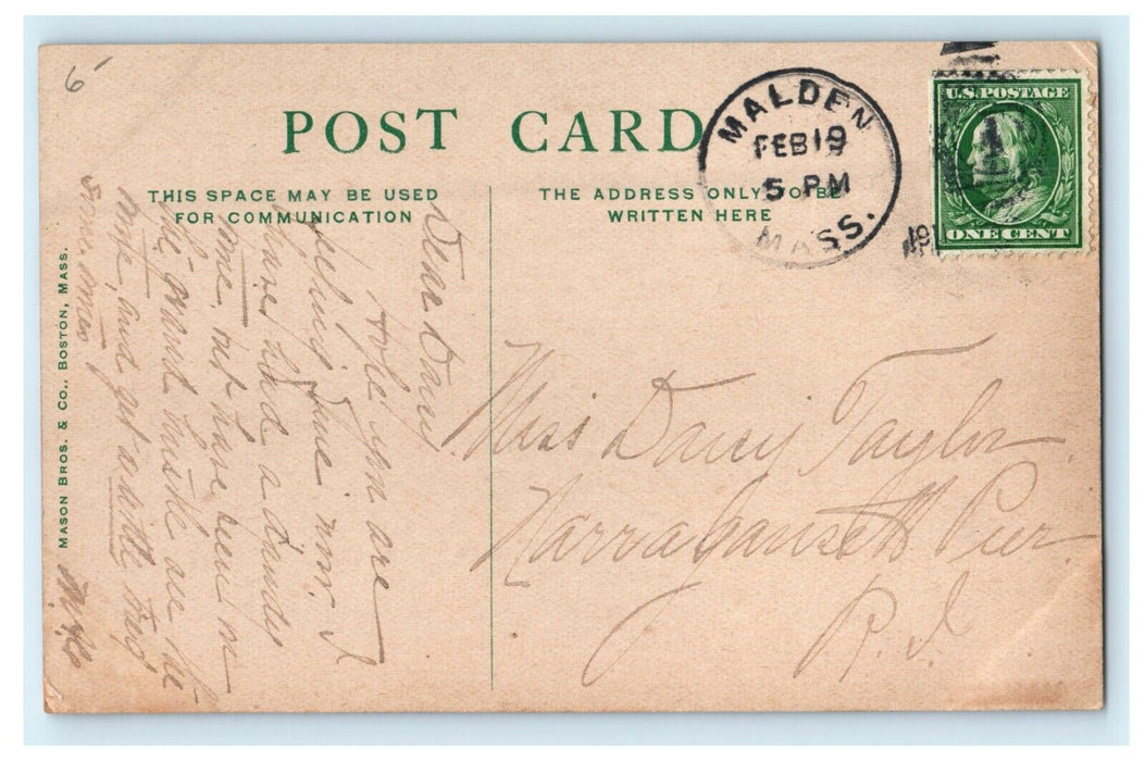 1911 Boston Massachusetts Park Street Carriage Vintage Cars MA Antique Postcard