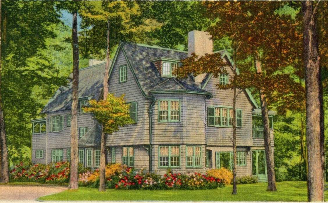 c1930s Former Home of Ex President Calvin Coolidge, Massachusetts MA Postcard