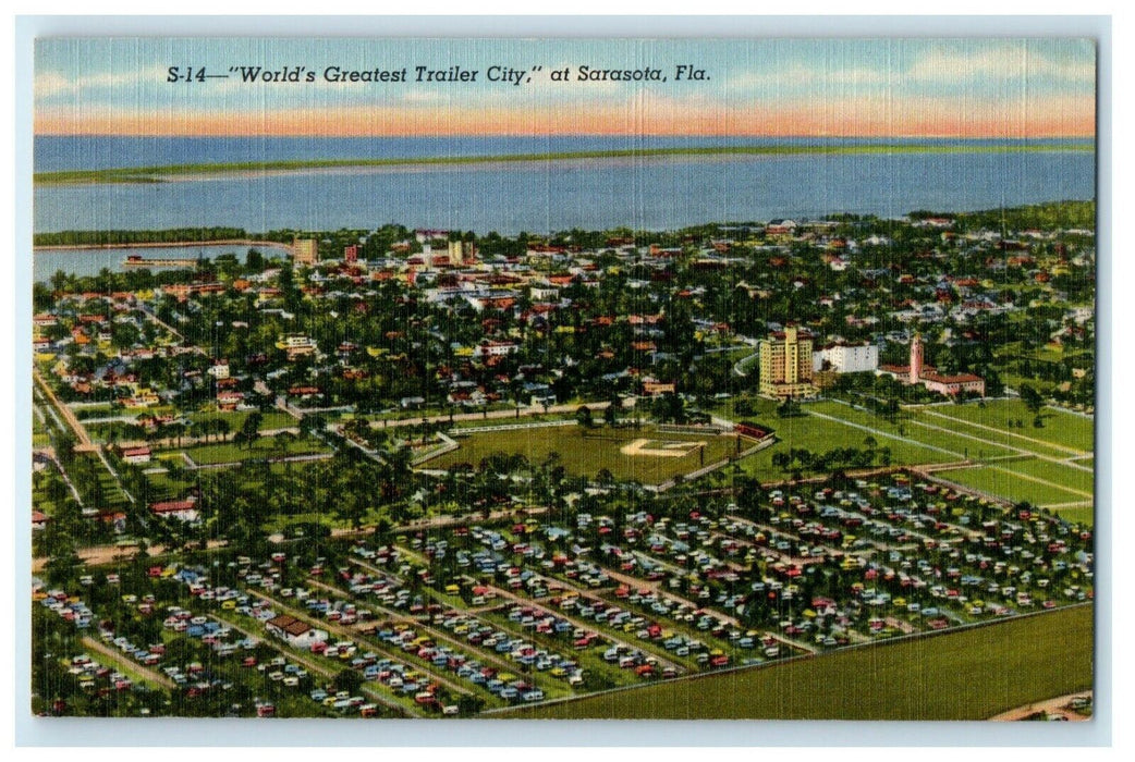 Aerial View Of World's Greatest Trailer City At Sarasota Florida FL Postcard