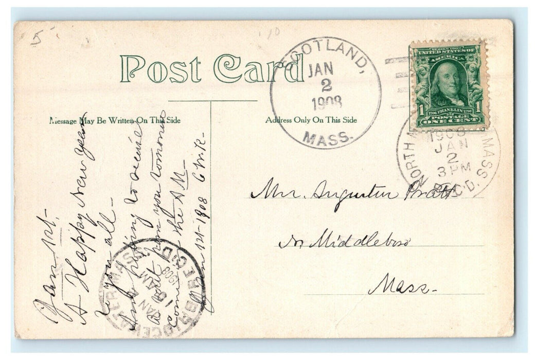 1908 Central Square Congregational Church Bridgewater Massachusetts MA Postcard