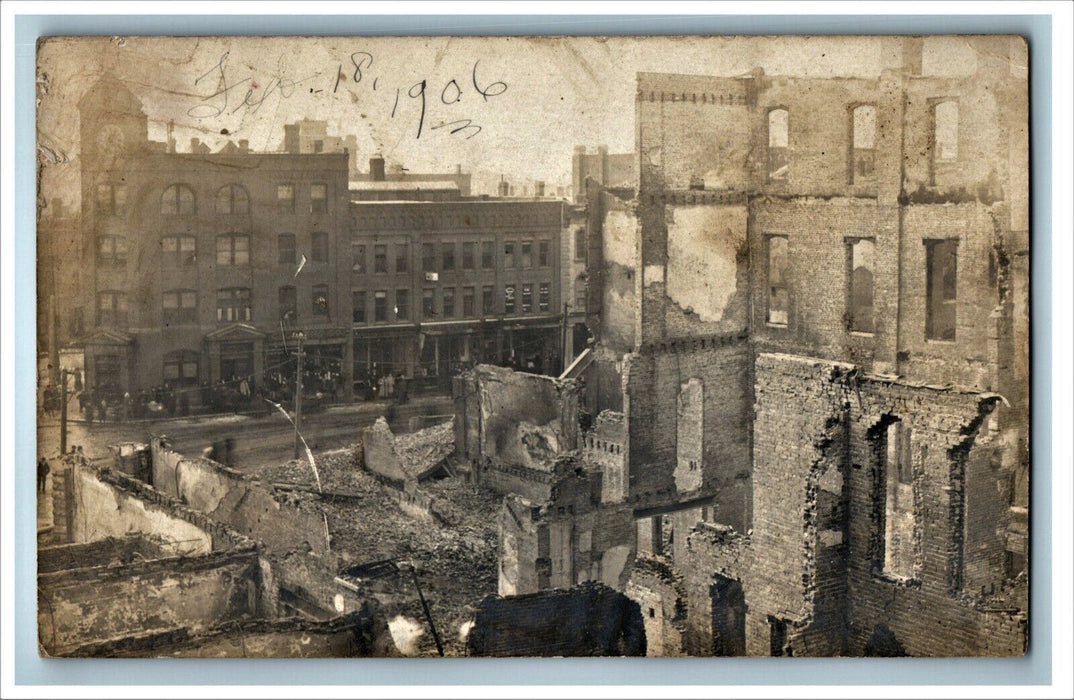 1906 Fire Disaster Rutland Vermont VT Aftermath RPPC Photo Postcard