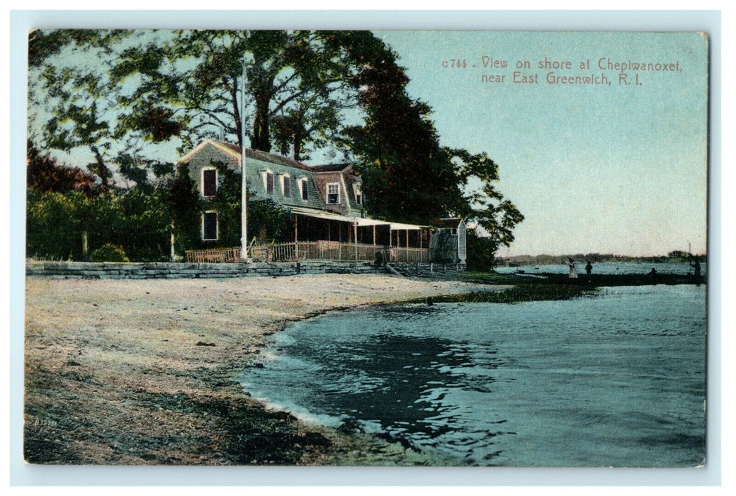 1910 Shore at Chepiwanoxet, East Greenwich Rhode Island RI Postcard