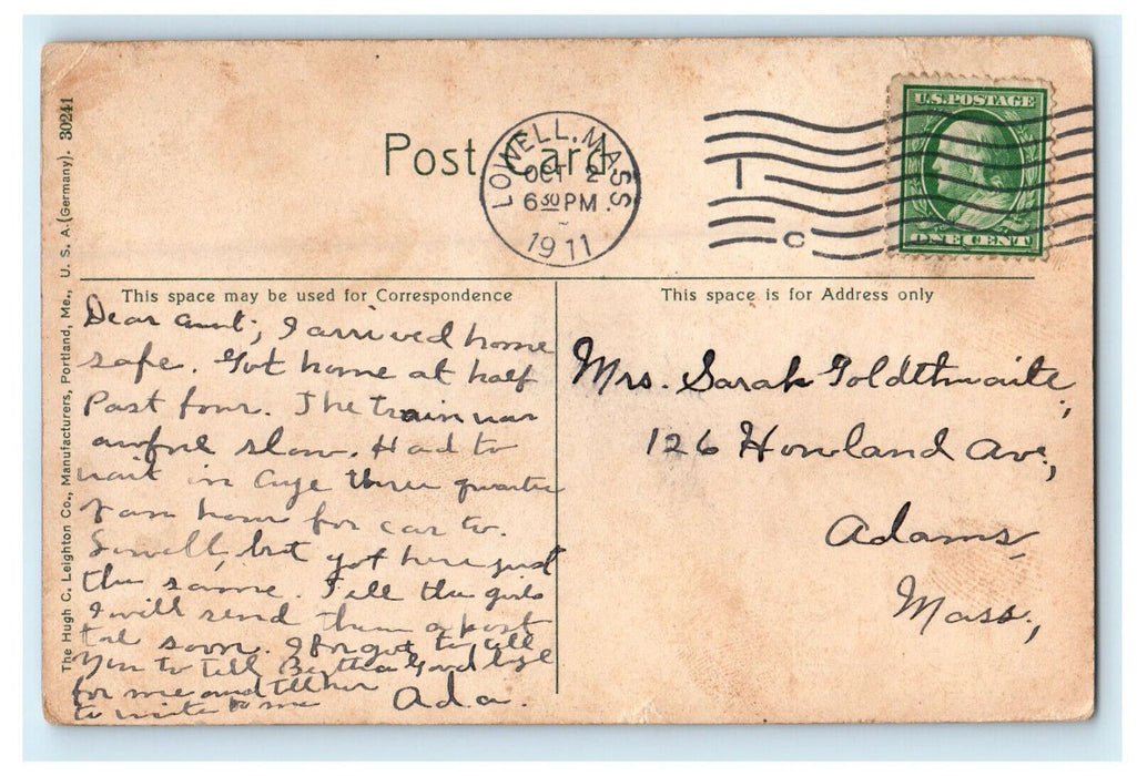 1911 Salisbury Beach, Essex County Massachusetts MA Posted Antique Postcard