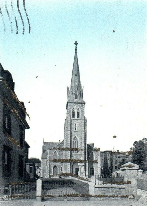 1906 St. Patrick's Church Lowell Massachusetts MA Antique Glitter Postcard