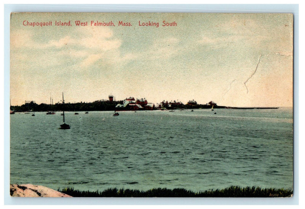 1909 Chapoquolt, West Falmouth, Massachusetts MA Looking South Antique Postcard