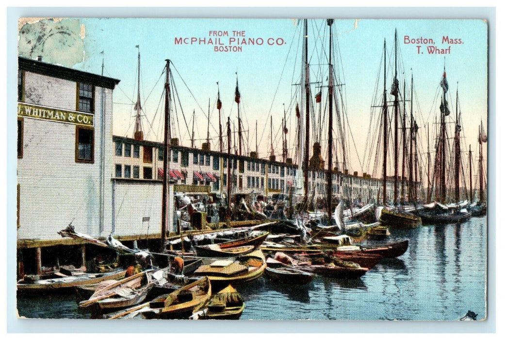 c1905 T. Wharf Mcphail Piano Co. Boston Massachusetts MA Advertising Postcard