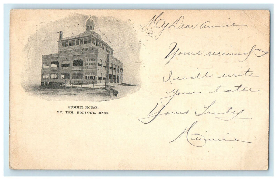 1904 Summit House, Mt. Tom, Holyoke, Massachusetts MA Posted Antique Postcard