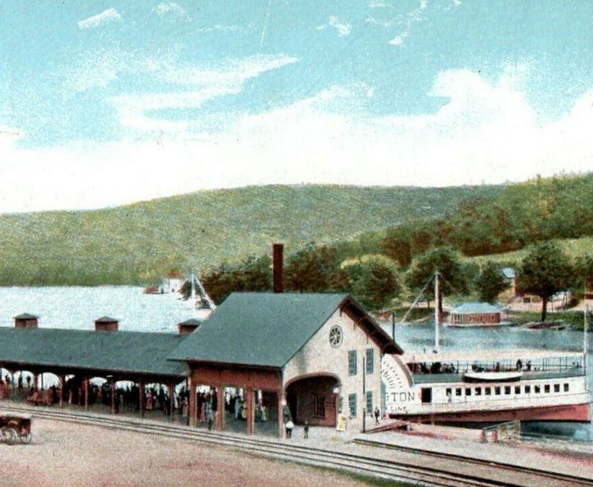 c1905 Steamboat Landing Alton Bay New Hampshire NH Antique Postcard
