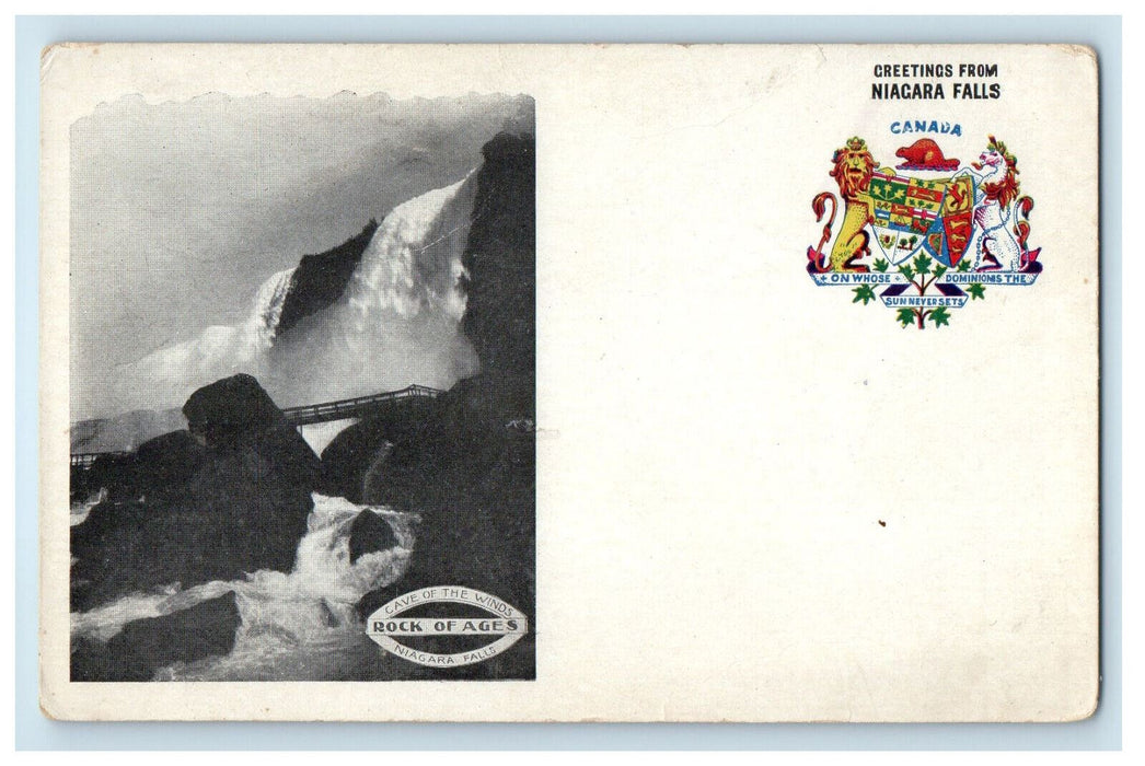 c1905 Caves of the Wind, Rock of Ages Greetings from Niagara Falls SMC Postcard