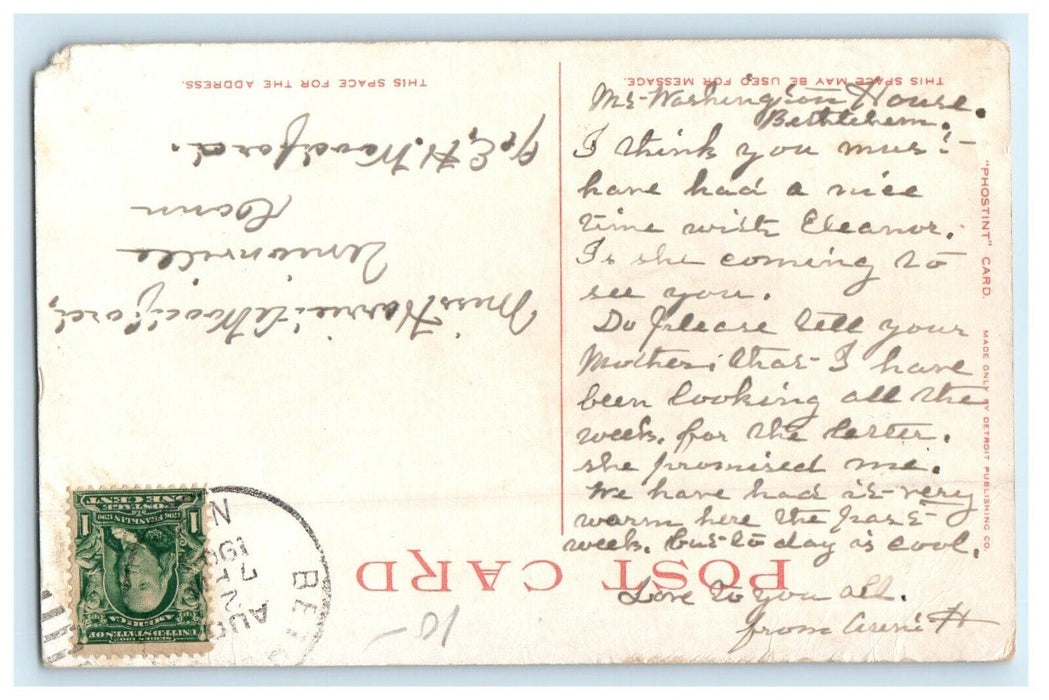 1909 Railway Station Bethlehem New Hampshire NH, In The White Mountains Postcard