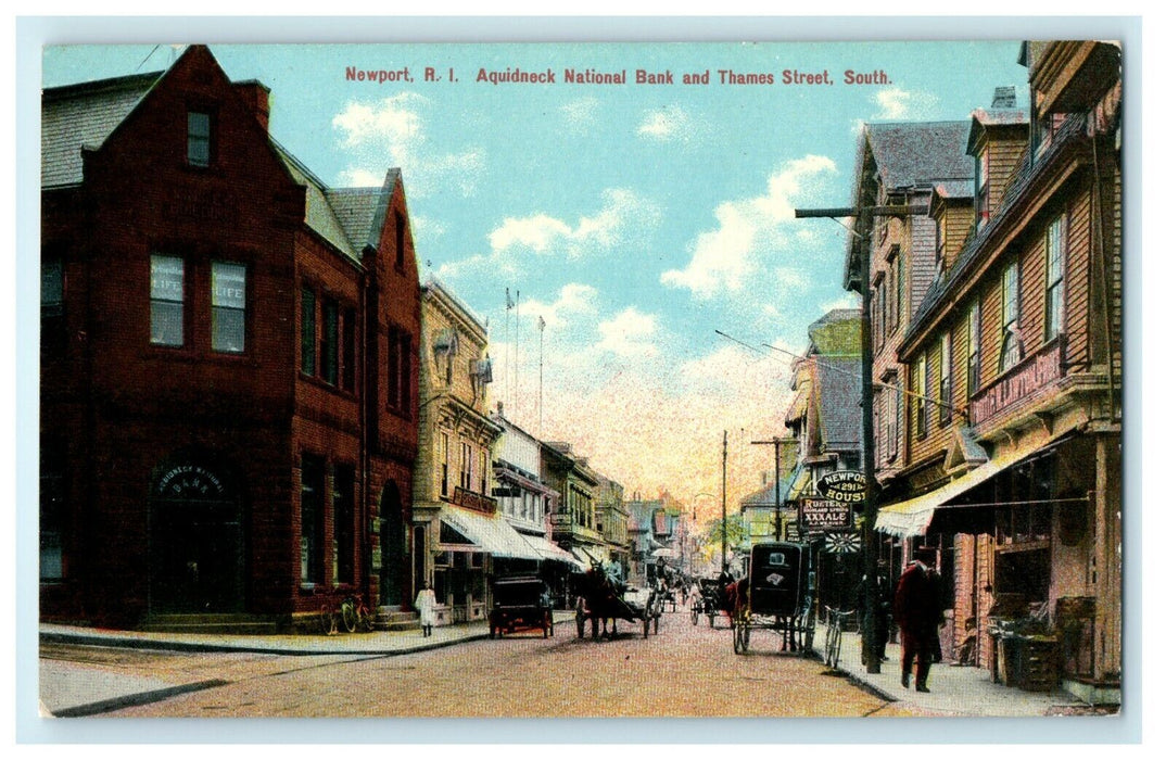 1910 Aquidneck National Bank, Newport Rhode Island RI Unposted Postcard