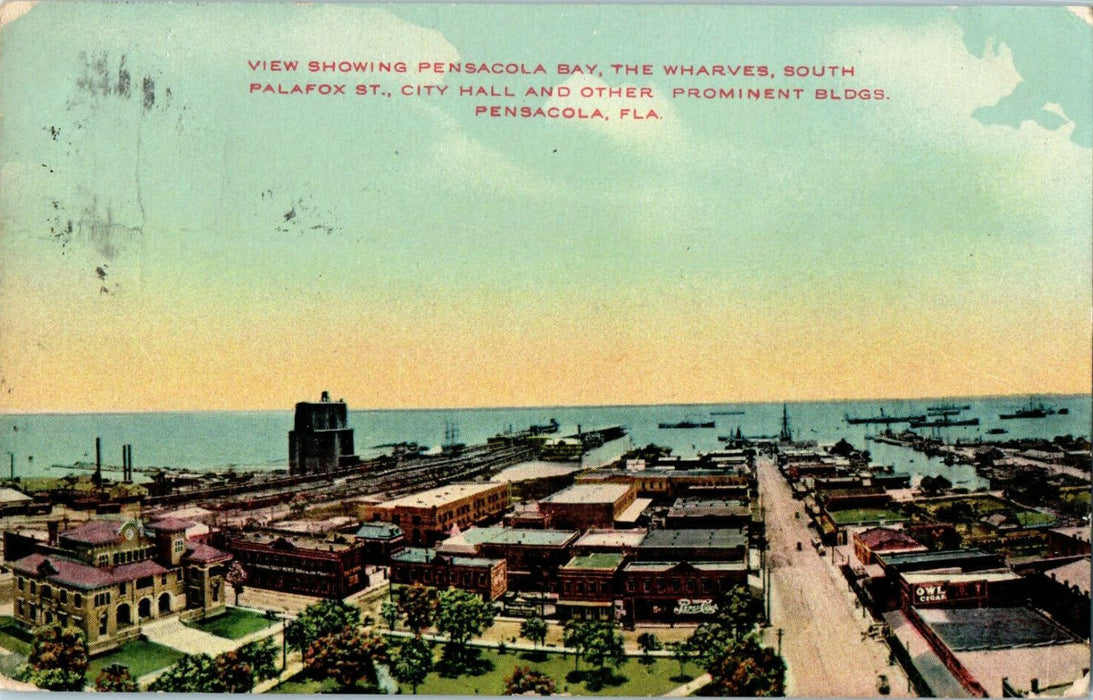 c1910s The Wharves, South Palafox St. Pensacola Florida FL Posted Postcard