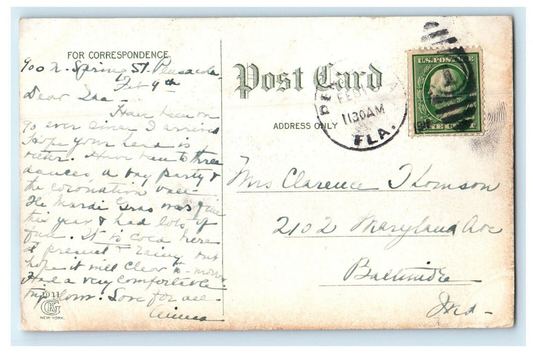 c1910s The Wharves, South Palafox St. Pensacola Florida FL Posted Postcard