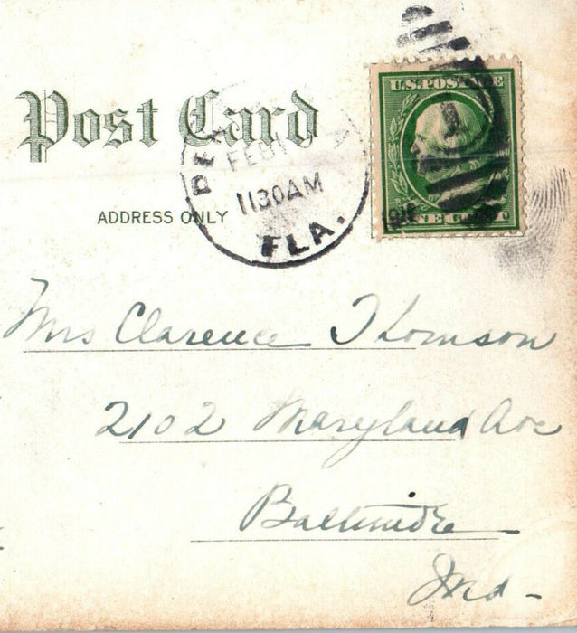 c1910s The Wharves, South Palafox St. Pensacola Florida FL Posted Postcard