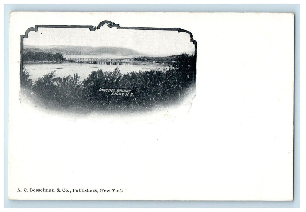 c1900s Joggins Bridge, Digby Nova Scotia Canada, AC Bosselman & Co. PMC Postcard