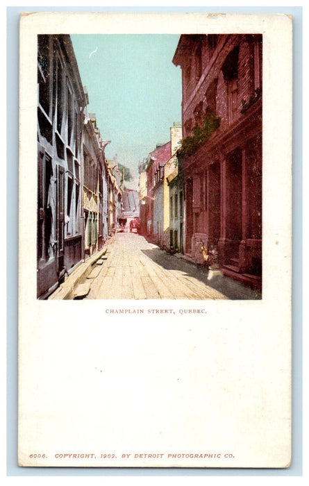 c1900s Champlain Street Quebec Canada CA Detroit Photographic Co PMC Postcard