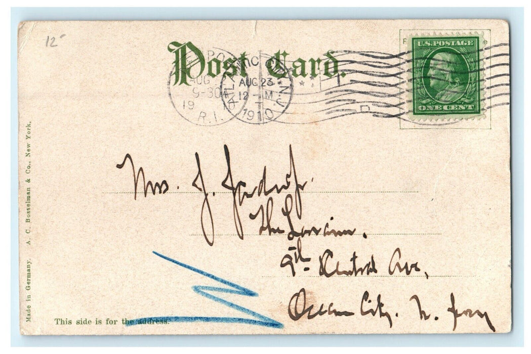 1910 Thames St. View from Post Office, Newport Rhode Island RI Postcard
