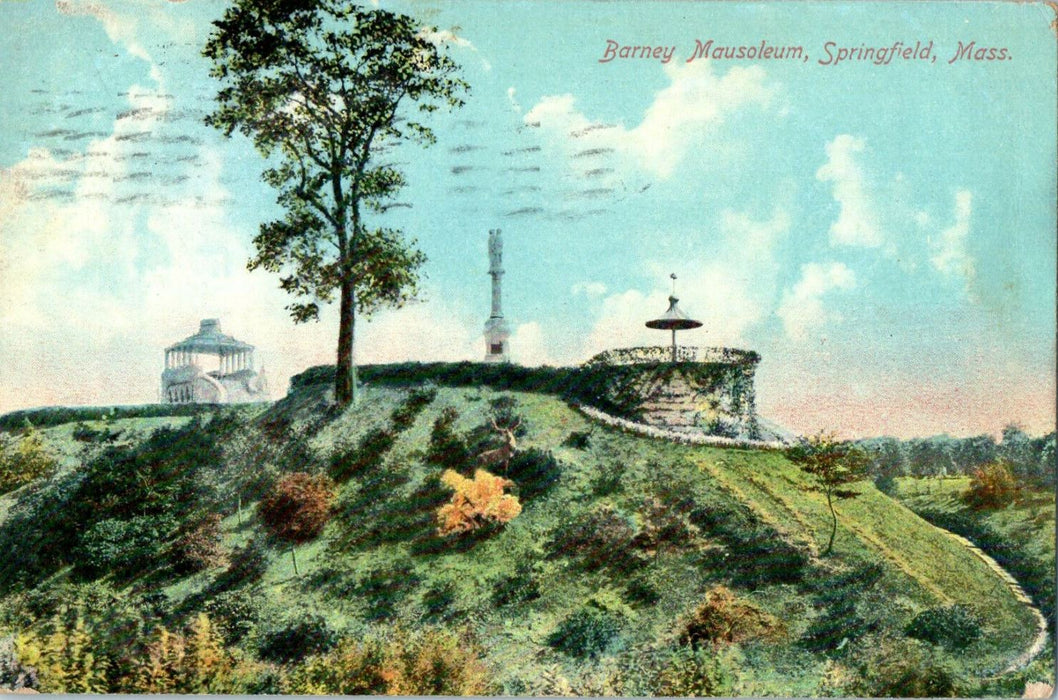 1909 Barney Mausoleum, Springfield, Massachusetts MA Posted Antique Postcard
