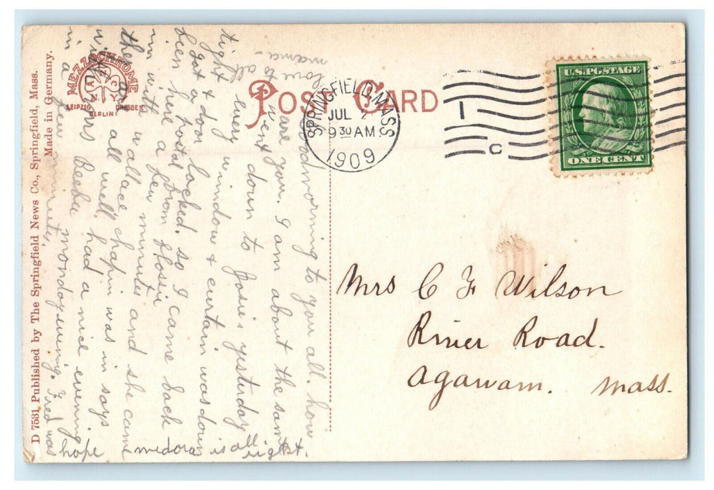 1909 Barney Mausoleum, Springfield, Massachusetts MA Posted Antique Postcard