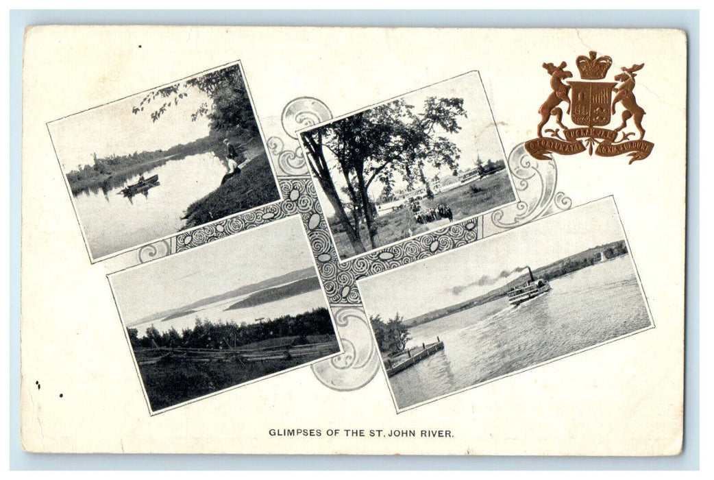 c1900s Glimpses of St. John River Canada CA Unposted PMC Antique Postcard