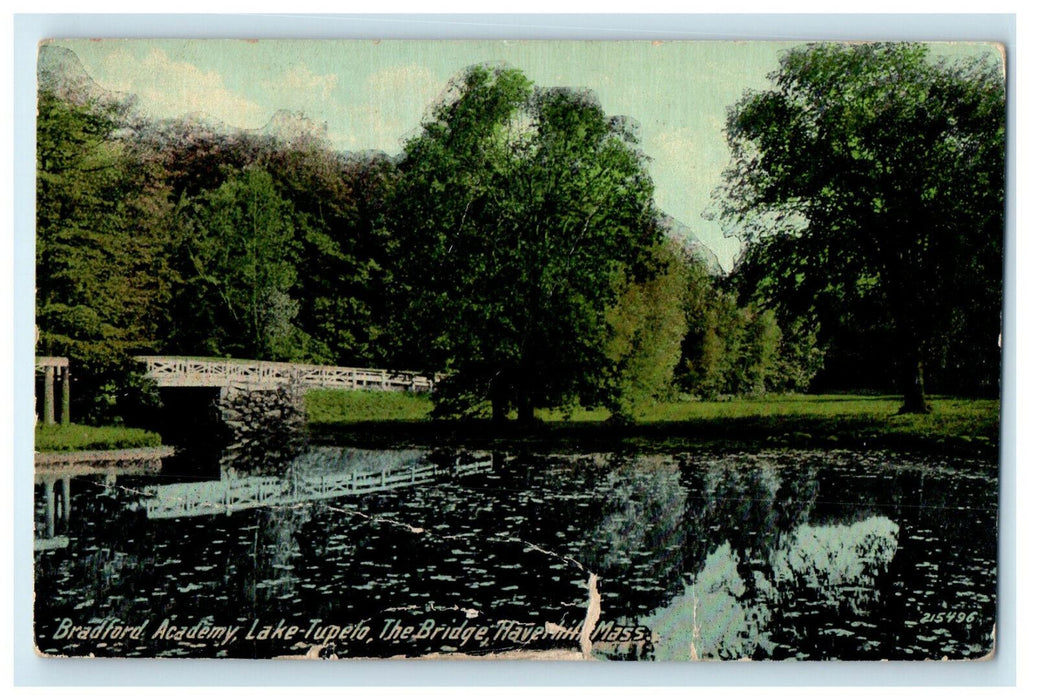 1911 Bradford Academy, Lake Tupelo, Haverhill Massachusetts MA Posted Postcard