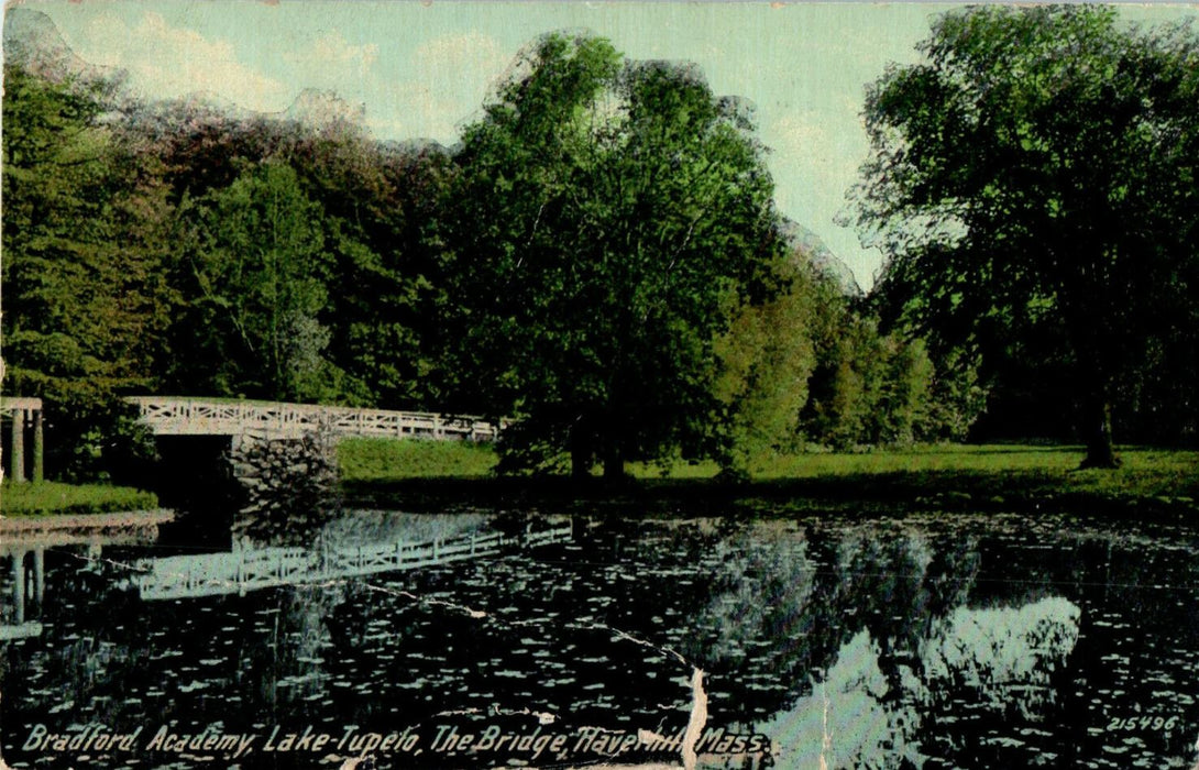 1911 Bradford Academy, Lake Tupelo, Haverhill Massachusetts MA Posted Postcard