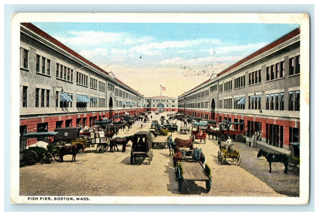 1916 Fish Pier Boston Massachusetts MA Posted Antique Postcard