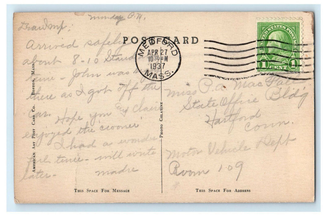 1937 St. Joseph's Church and Rectory, Medford, Massachusetts MA Postcard