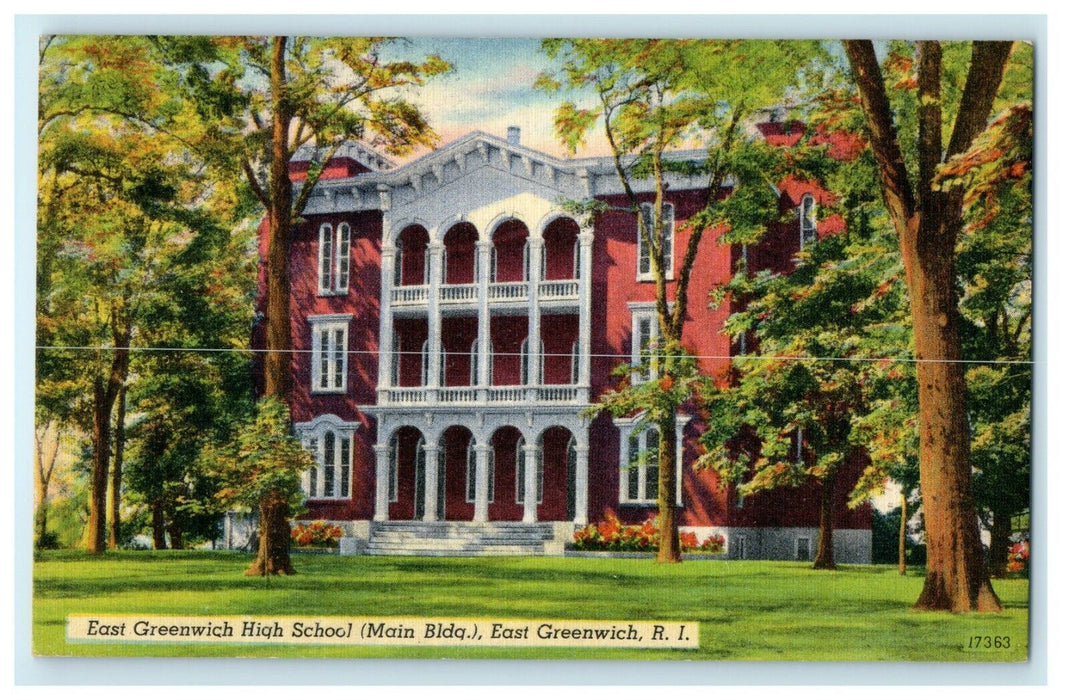 1935 East Greenwich High School, East Greenwich Rhode Island RI Postcard