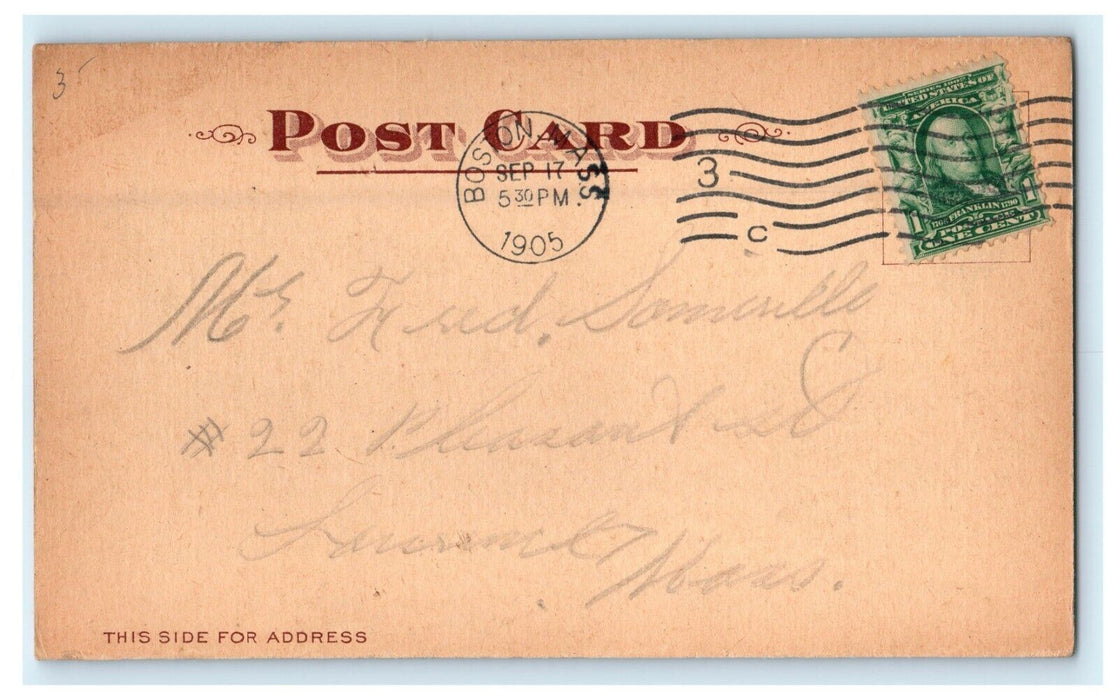 1905 Hotel Essex South Terminal Railroad Train Boston Massachusetts MA Postcard