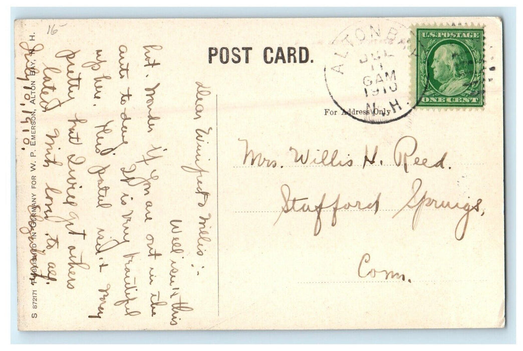 1910 New B & M Railroad Station Depot Alton Bay New Hampshire NH Postcard