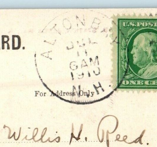 1910 New B & M Railroad Station Depot Alton Bay New Hampshire NH Postcard