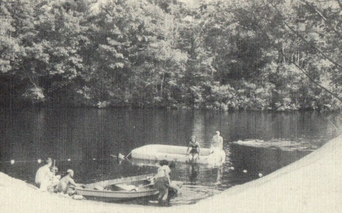 The Evergreen's Excellent Beach Boating Barnstead New Hampshire NH Postcard